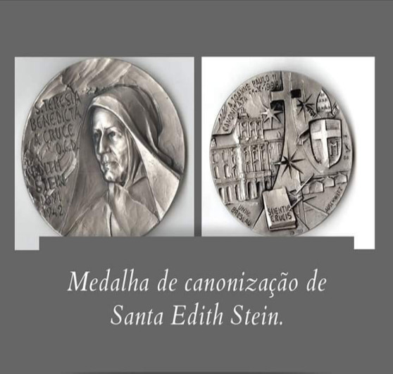 Medalha de canonização de Edith Stein (Santa Teresa Benedita da Cruz)